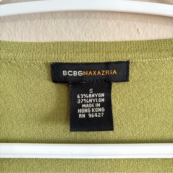 Vintage BCBG Max Azria Green Button Up Fit & Flare Cardigan Sweater - Picture 9 of 14